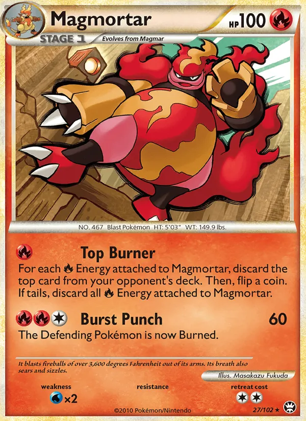 Magmortar card from Triumphant, number 27/102