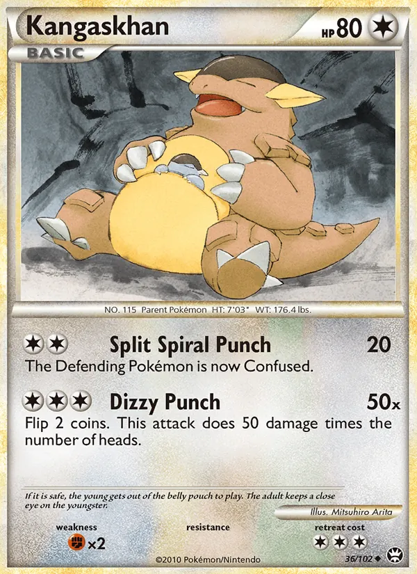 Kangaskhan card from Triumphant, number 36/102