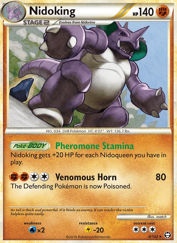 Nidoking card from Triumphant, number 6/102