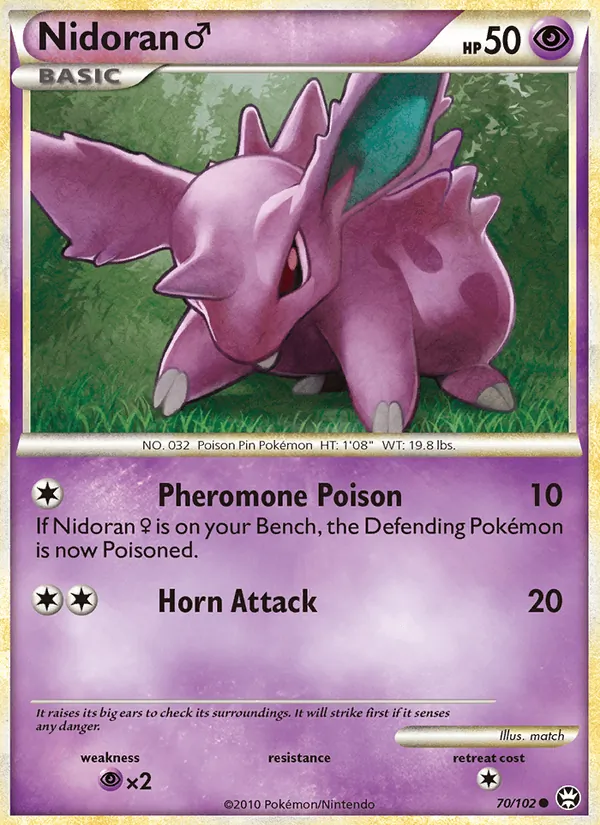 Nidoran ♂ card from Triumphant, number 70/102