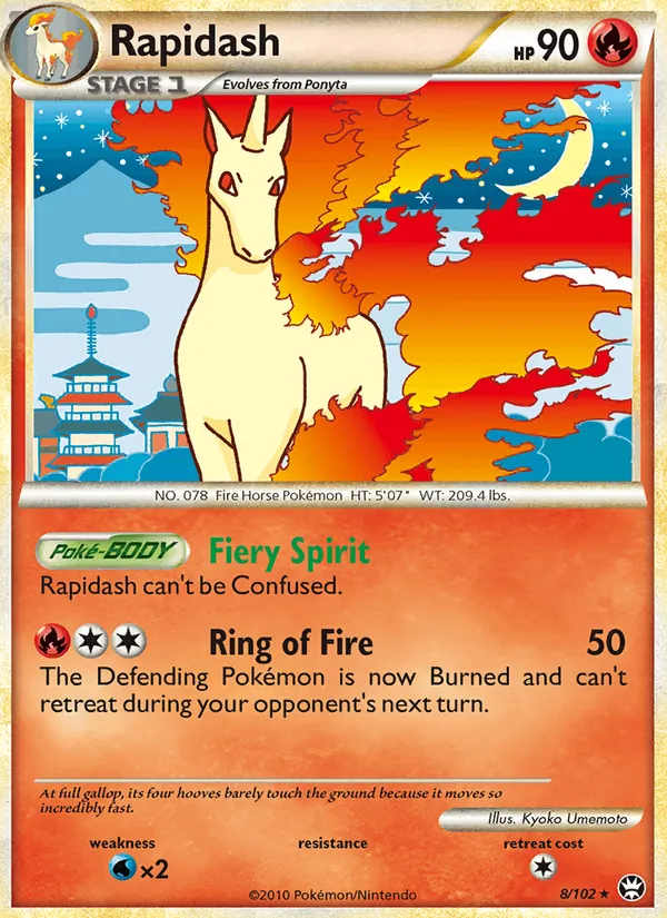 Rapidash card from Triumphant, number 8/102