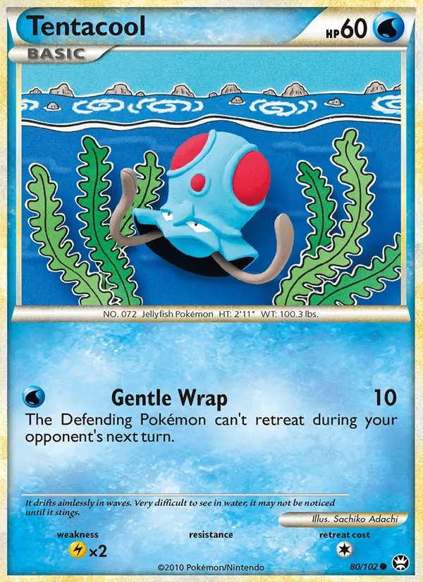 Tentacool card from Triumphant, number 80/102