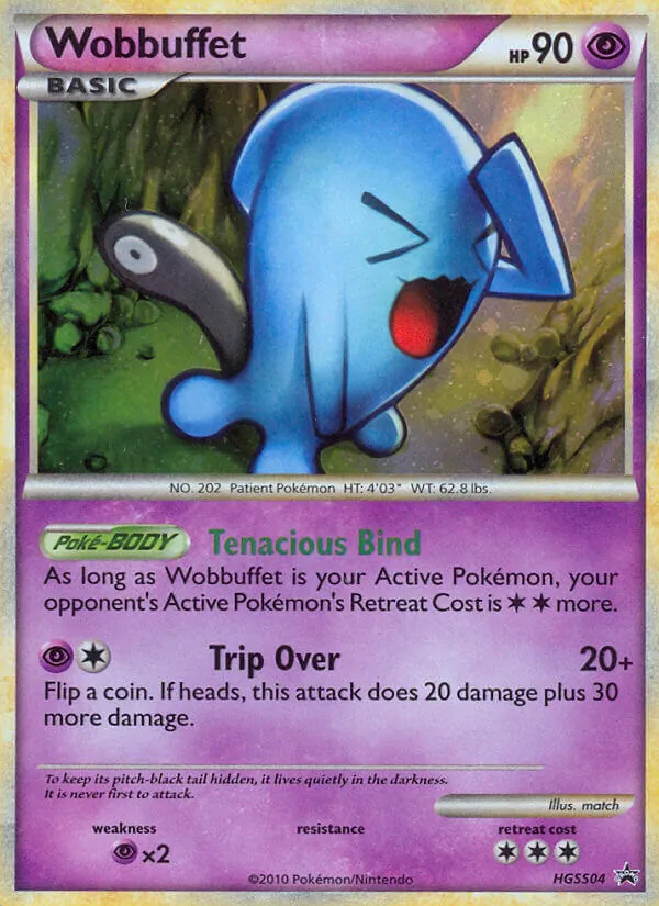 Wobbuffet card from HGSS Black Star Promos, number HGSS04/25