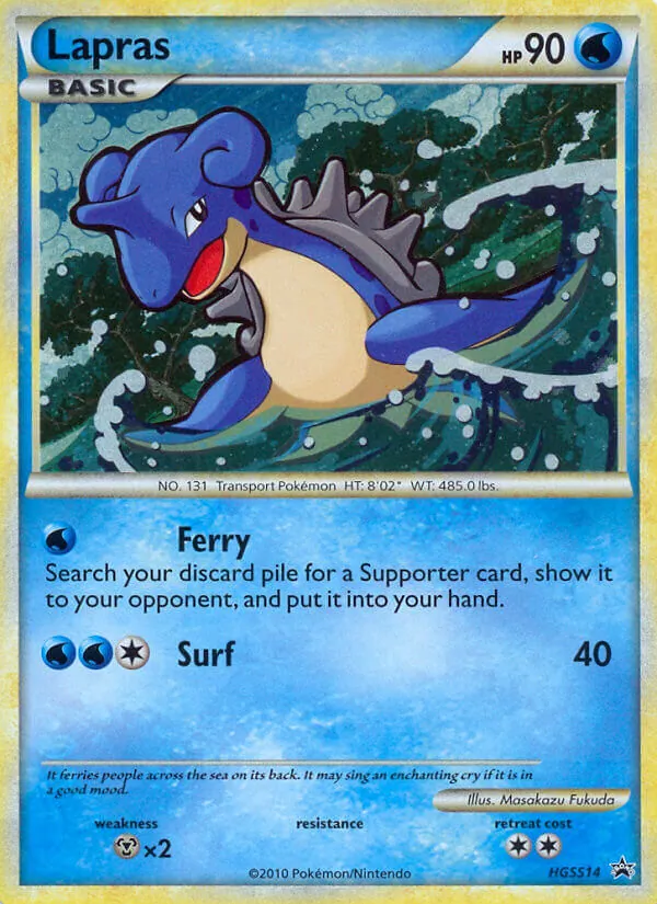 Lapras card from HGSS Black Star Promos, number HGSS14/25