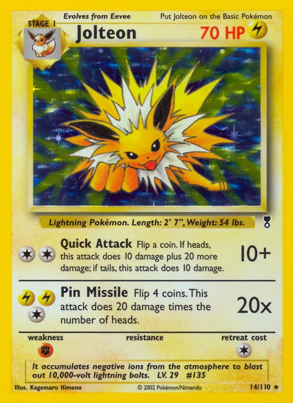 Jolteon card from Legendary Collection, number 14/110