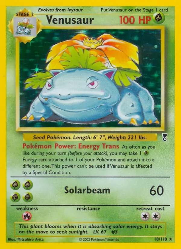 Venusaur card from Legendary Collection, number 18/110