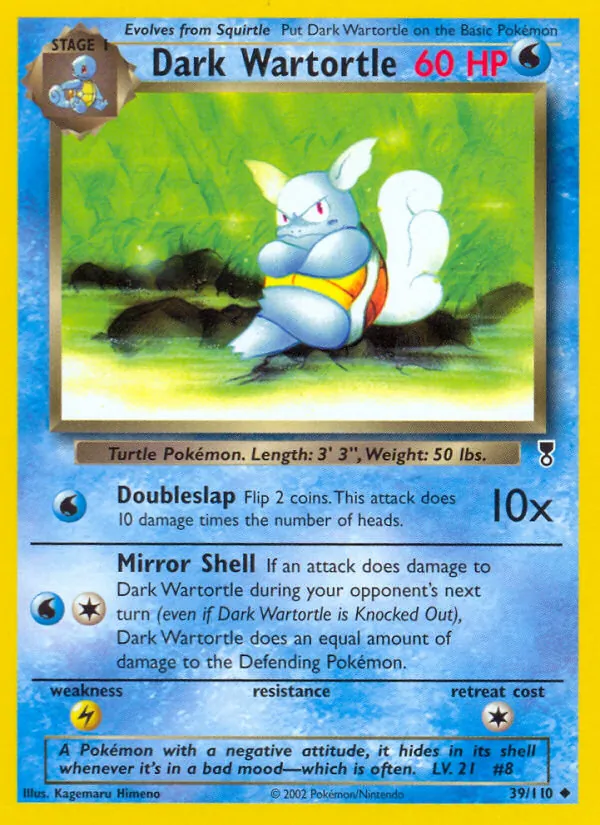 Dark Wartortle card from Legendary Collection, number 39/110