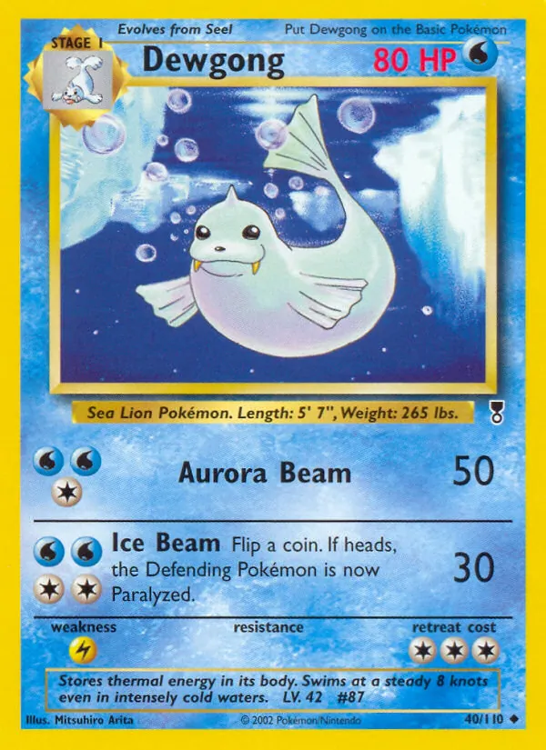 Dewgong card from Legendary Collection, number 40/110