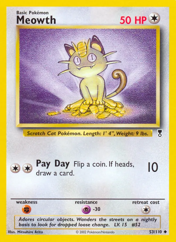 Meowth card from Legendary Collection, number 53/110