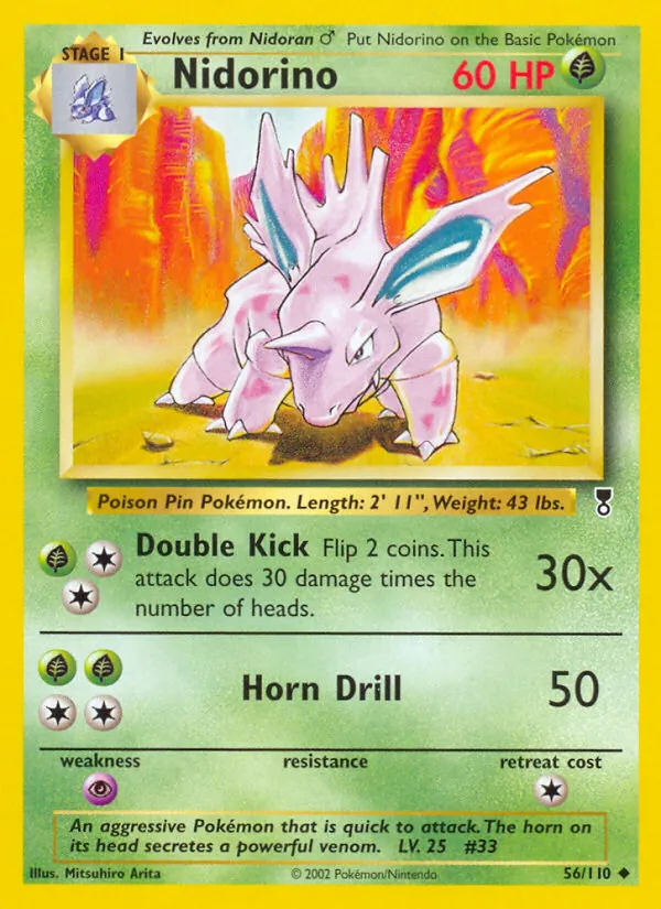 Nidorino card from Legendary Collection, number 56/110