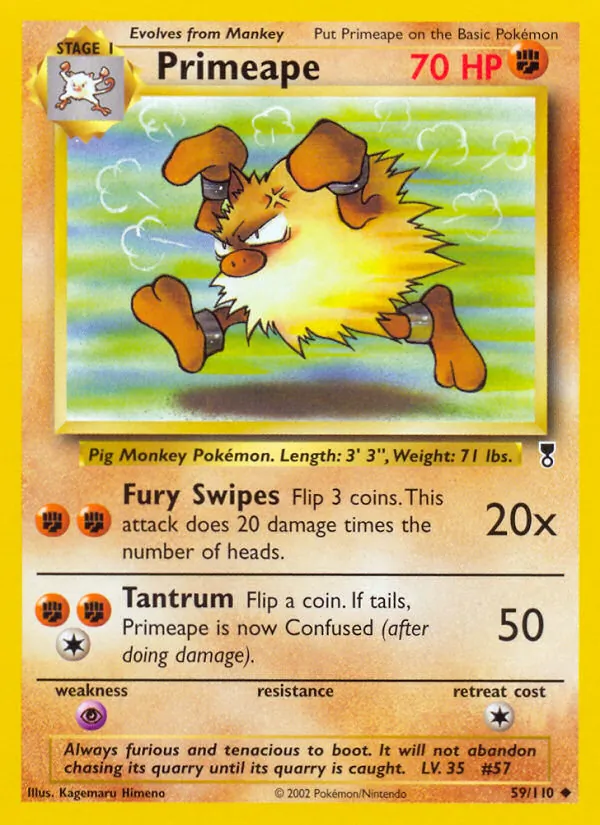 Primeape card from Legendary Collection, number 59/110
