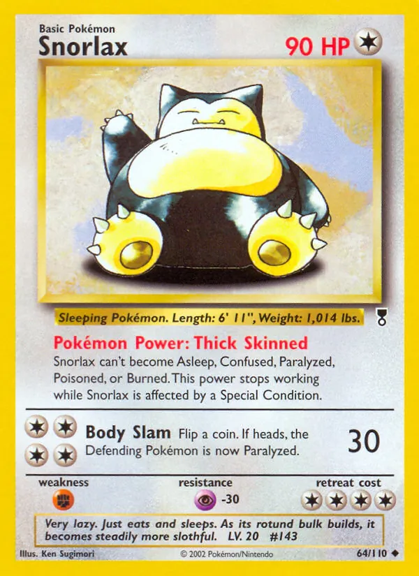 Snorlax card from Legendary Collection, number 64/110