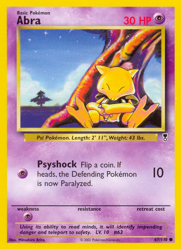 Abra card from Legendary Collection, number 67/110