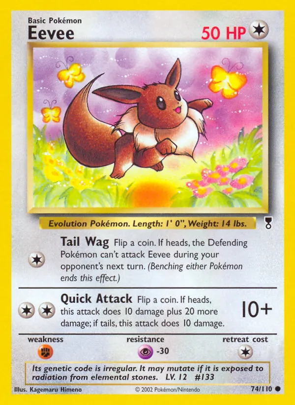 Eevee card from Legendary Collection, number 74/110