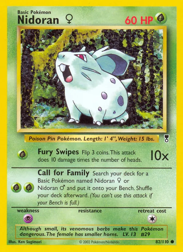 Nidoran ♀ card from Legendary Collection, number 82/110