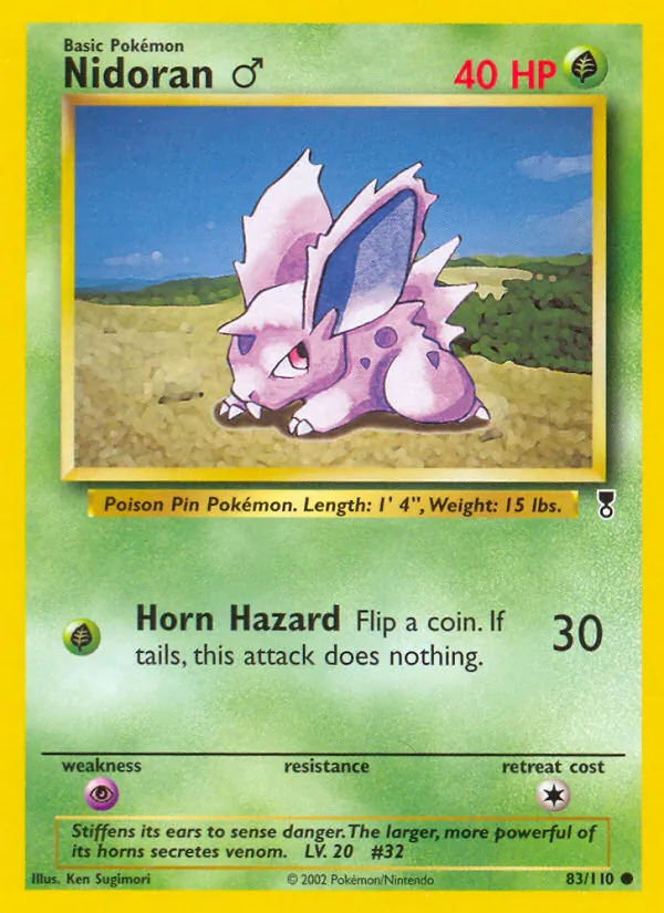 Nidoran ♂ card from Legendary Collection, number 83/110