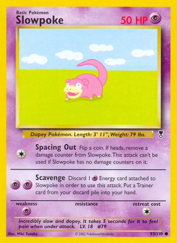 Slowpoke card from Legendary Collection, number 93/110