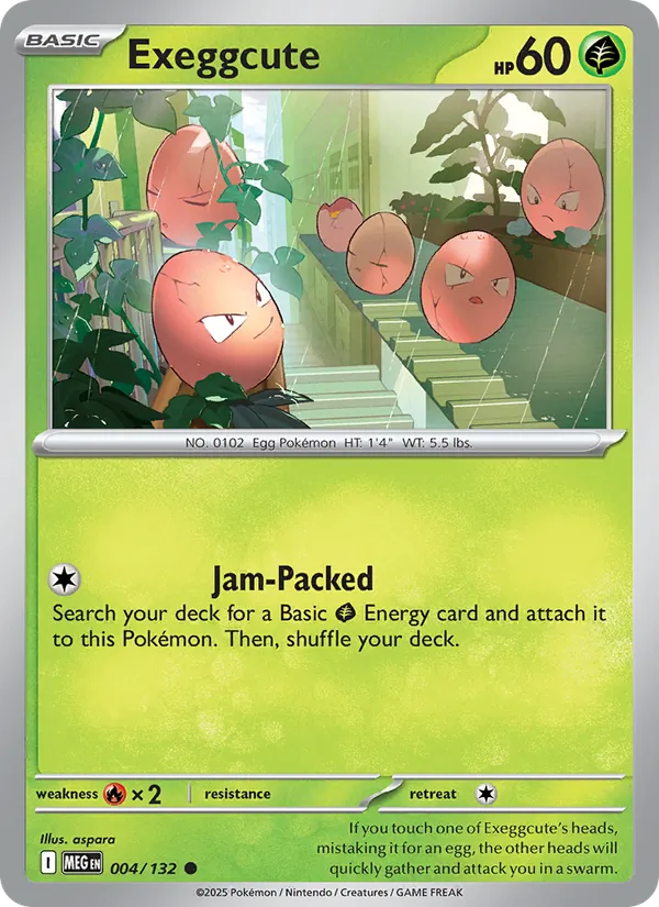 Kartu Exeggcute dari Mega Evolution, nomor 004/132