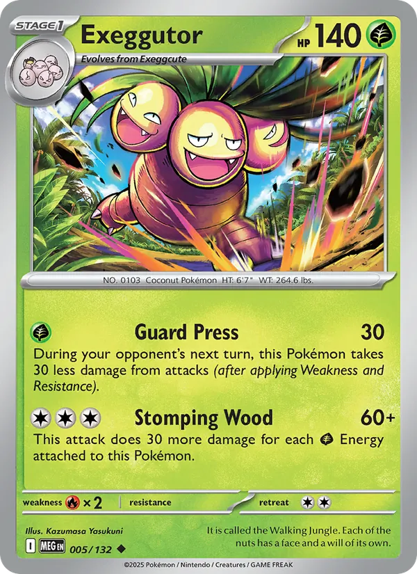 Kartu Exeggutor dari Mega Evolution, nomor 005/132