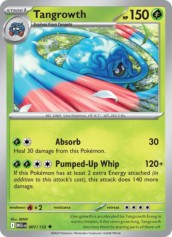 Kartu Tangrowth dari Mega Evolution, nomor 007/132
