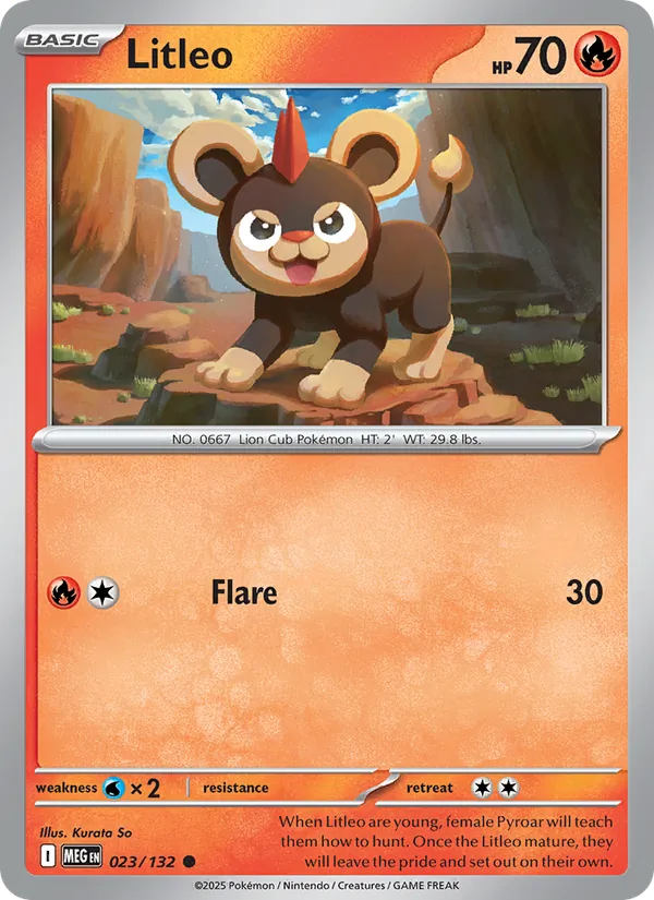 Kartu Litleo dari Mega Evolution, nomor 023/132