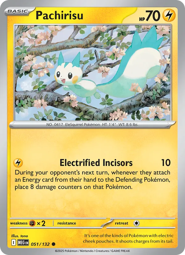 Kartu Pachirisu dari Mega Evolution, nomor 051/132