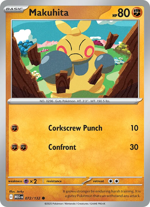 Kaart Makuhita uit Mega Evolution, nummer 072/132