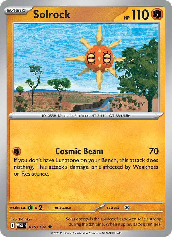 Kaart Solrock uit Mega Evolution, nummer 075/132
