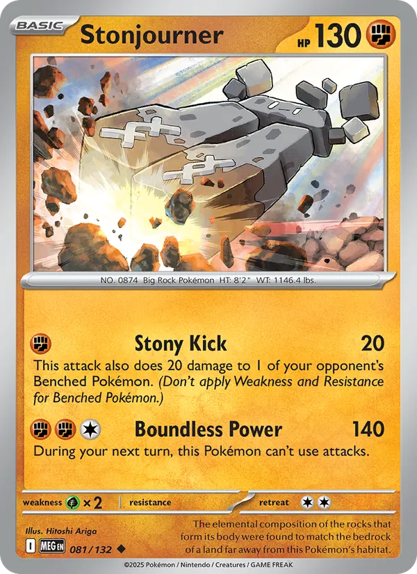 Kartu Stonjourner dari Mega Evolution, nomor 081/132
