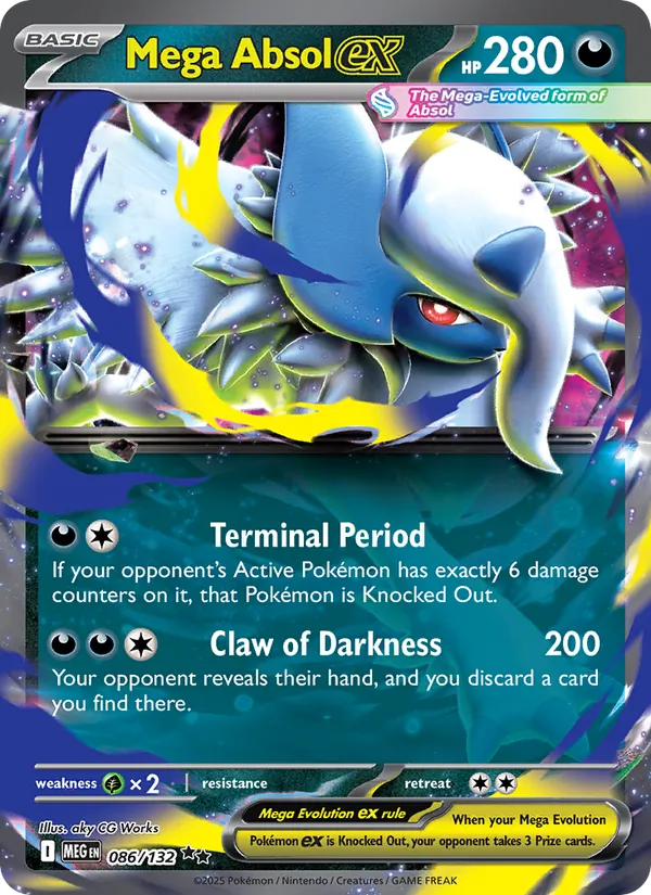 Kaart Mega Absol ex uit Mega Evolution, nummer 086/132
