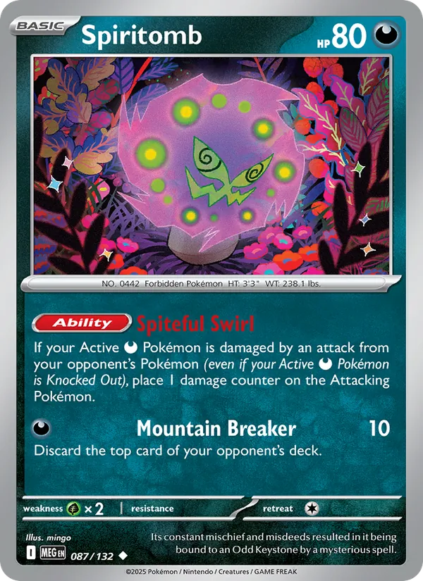Kartu Spiritomb dari Mega Evolution, nomor 087/132