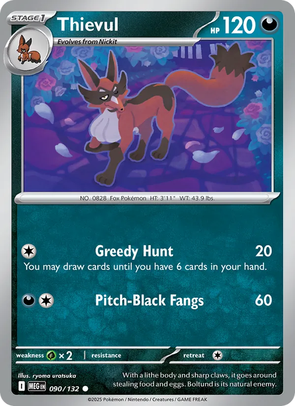 Kartu Thievul dari Mega Evolution, nomor 090/132
