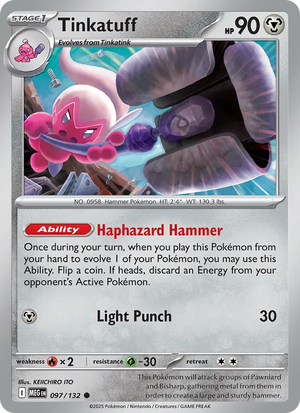 Kaart Tinkatuff uit Mega Evolution, nummer 097/132
