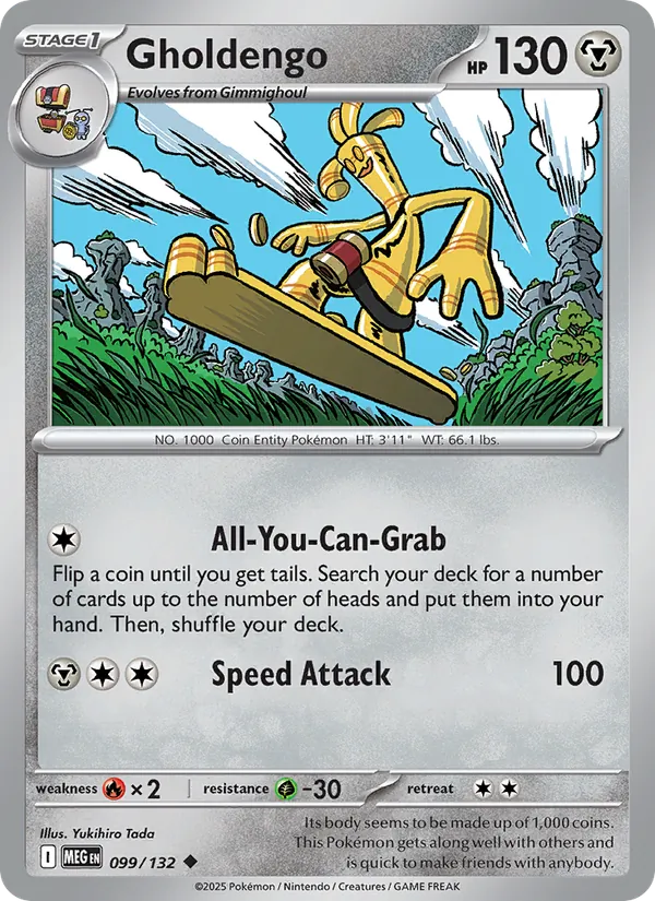 Kartu Gholdengo dari Mega Evolution, nomor 099/132
