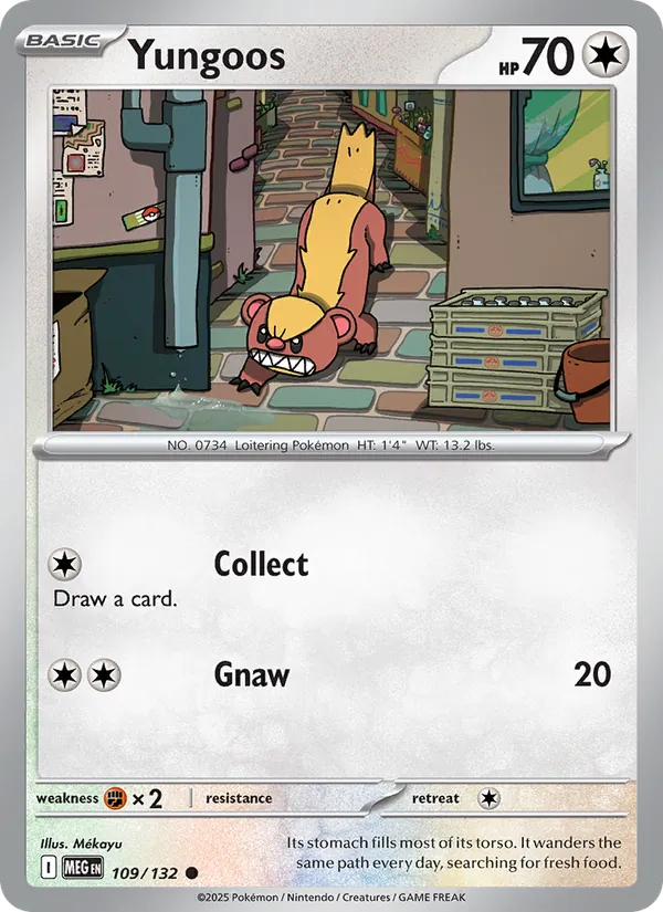 Kartu Yungoos dari Mega Evolution, nomor 109/132