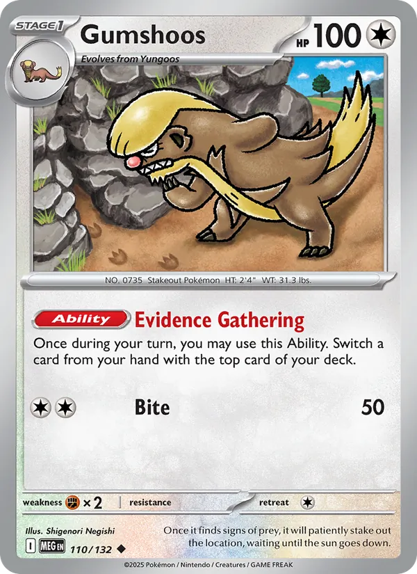 Kartu Gumshoos dari Mega Evolution, nomor 110/132