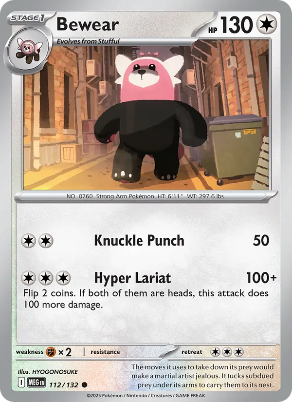 Kartu Bewear dari Mega Evolution, nomor 112/132