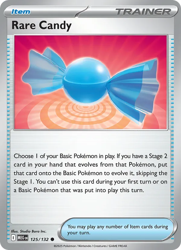 Kaart Rare Candy uit Mega Evolution, nummer 125/132