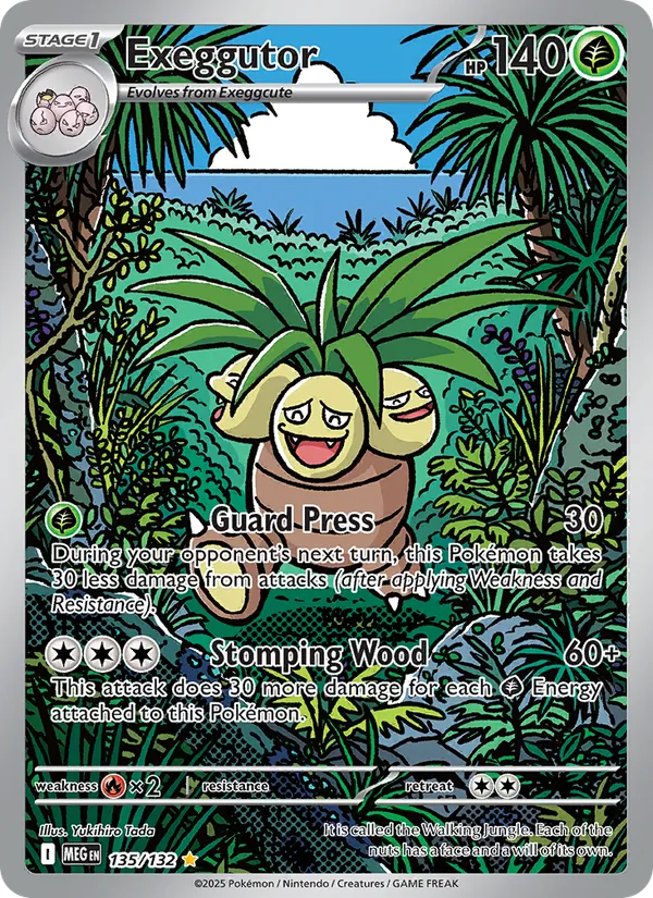 Exeggutor card from Mega Evolution, number 135/132