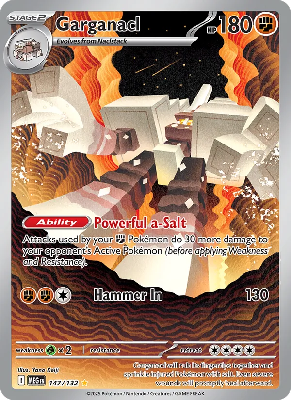 Kartu Garganacl dari Mega Evolution, nomor 147/132
