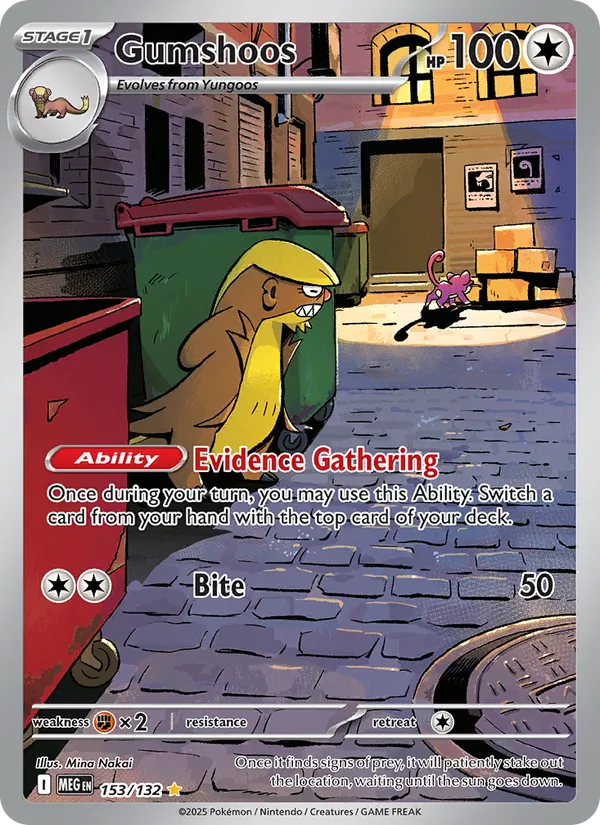 Kartu Gumshoos dari Mega Evolution, nomor 153/132