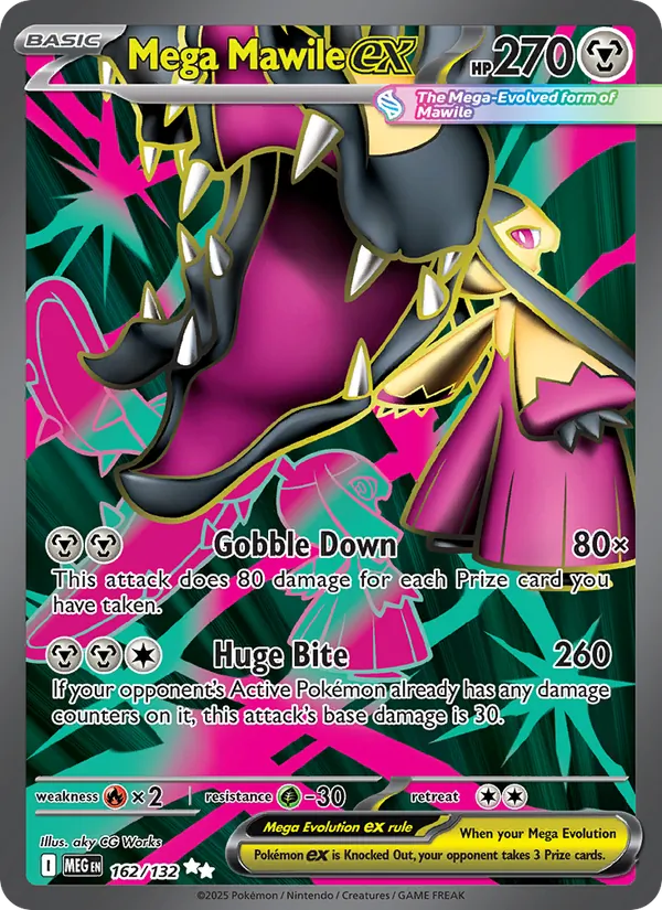 Kaart Mega Mawile ex uit Mega Evolution, nummer 162/132