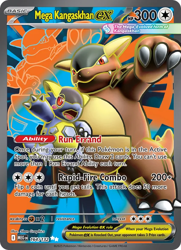Kaart Mega Kangaskhan ex uit Mega Evolution, nummer 164/132