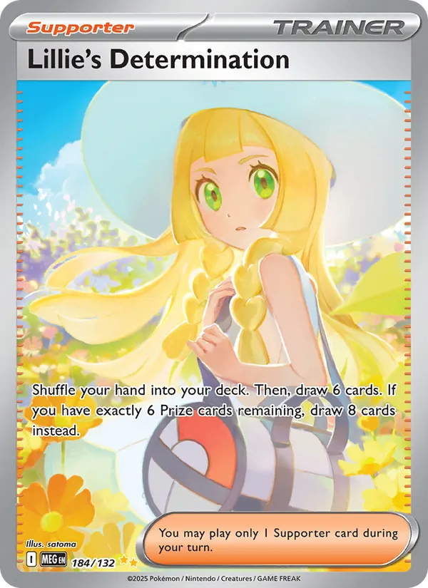 Lillie's Determination card from Mega Evolution, number 184/132
