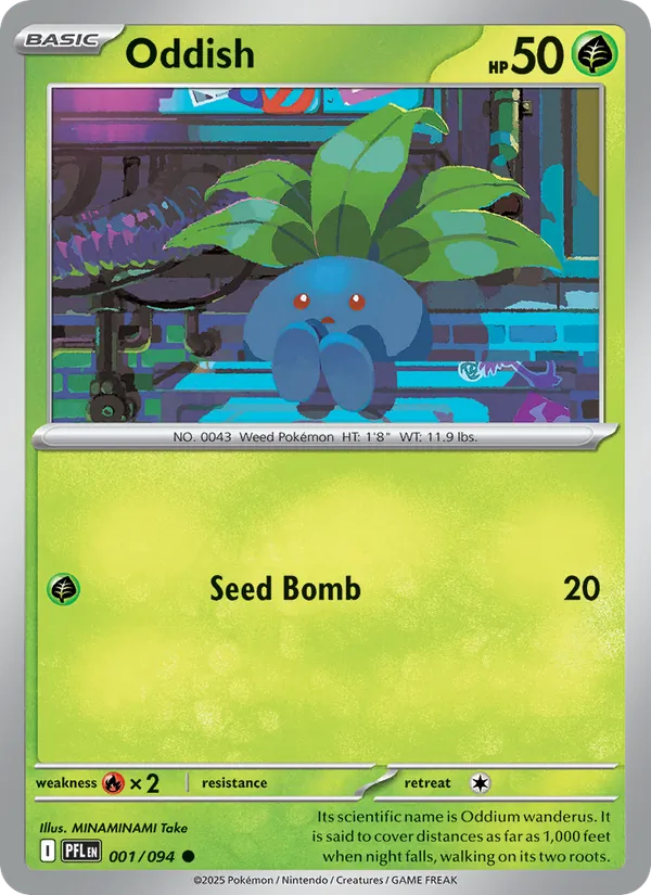Kartu Oddish dari Phantasmal Flames, nomor 001/94