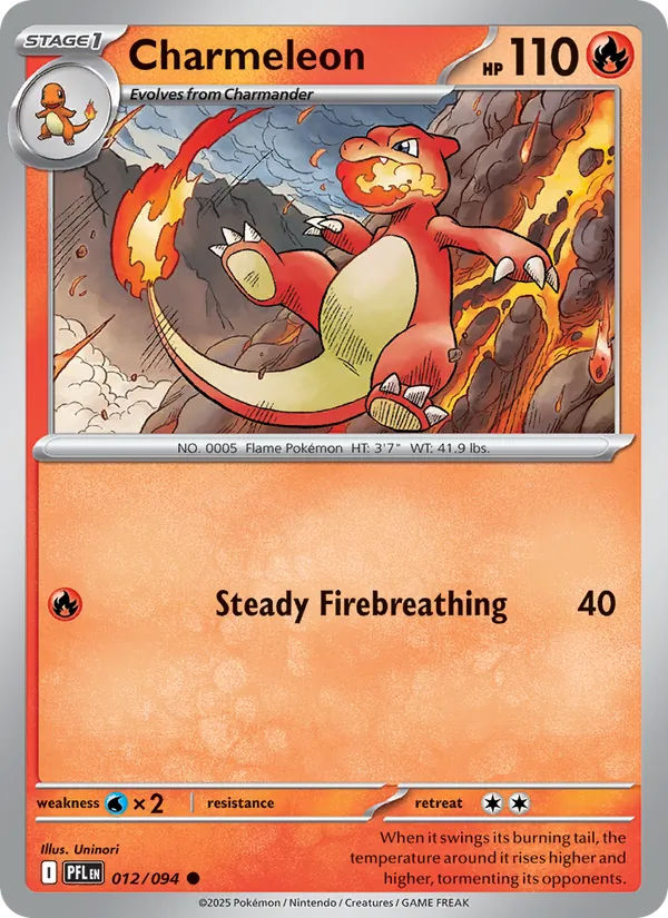 Kartu Charmeleon dari Phantasmal Flames, nomor 012/94