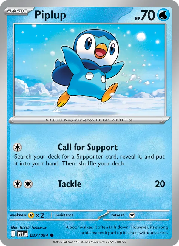 Kartu Piplup dari Phantasmal Flames, nomor 027/94