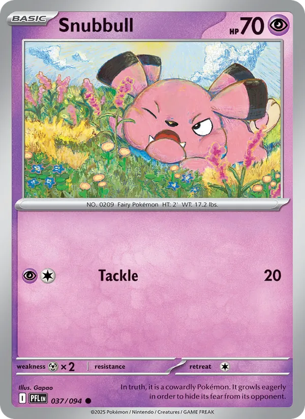 Kartu Snubbull dari Phantasmal Flames, nomor 037/94