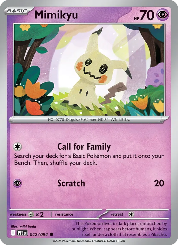 Kaart Mimikyu uit Phantasmal Flames, nummer 042/94