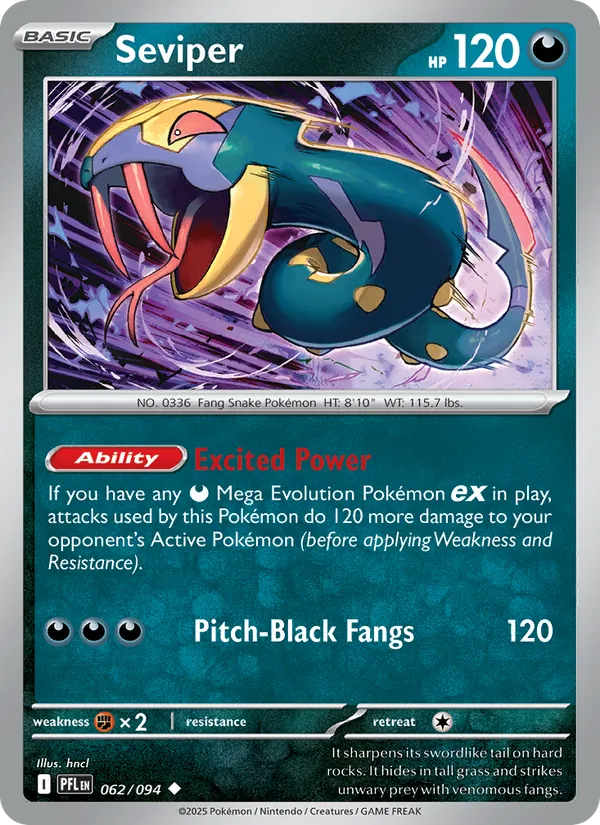 Kaart Seviper uit Phantasmal Flames, nummer 062/94